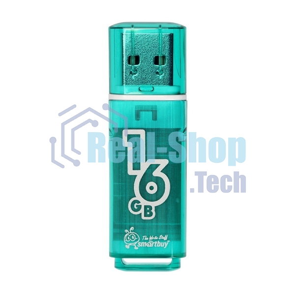 Флешка USB Smartbuy Glossy series Green (SB16GBGS-G), 16Gb, USB 2.0, R/W 25/15, зеленый