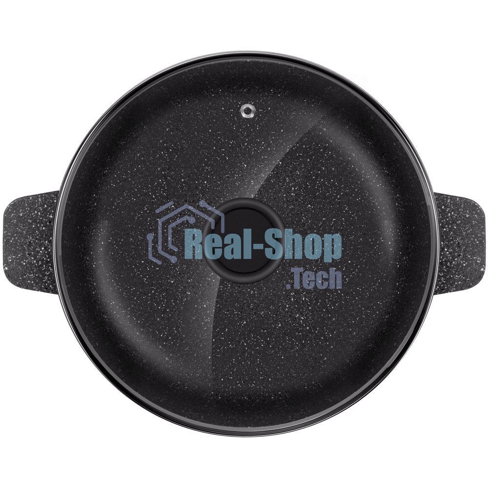 Кастрюля Maunfeld GALAXITE MF24GLX01CR 24 см, 4 л из литого алюминия со стеклянной крышкой