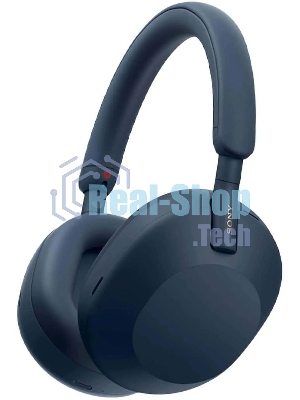 Беспроводные/проводные наушники Sony WH-1000XM5 синий, полноразмерные, Bluetooth + проводной, активное шумоподавление, до 30 ч