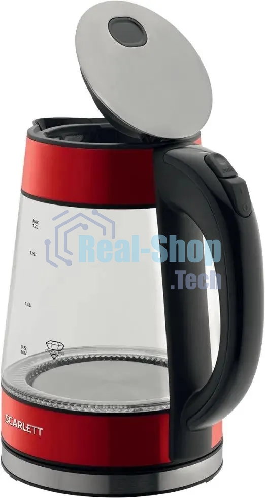 Чайник электрический Scarlett SC-EK27G79 красный, 2200 Вт, 1.7 л