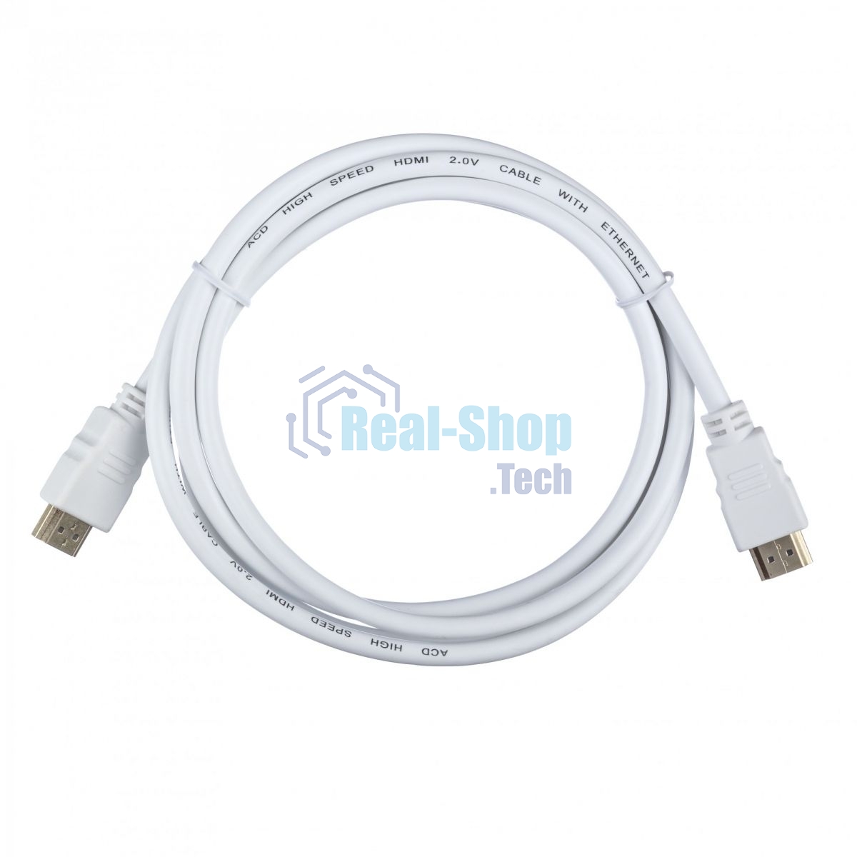 Кабель ACD-DHHM2-18W ACD-DHHM2-18W HDMI 2.0, Golden Plated,19m/19m, белый, 1.8м, (742248)