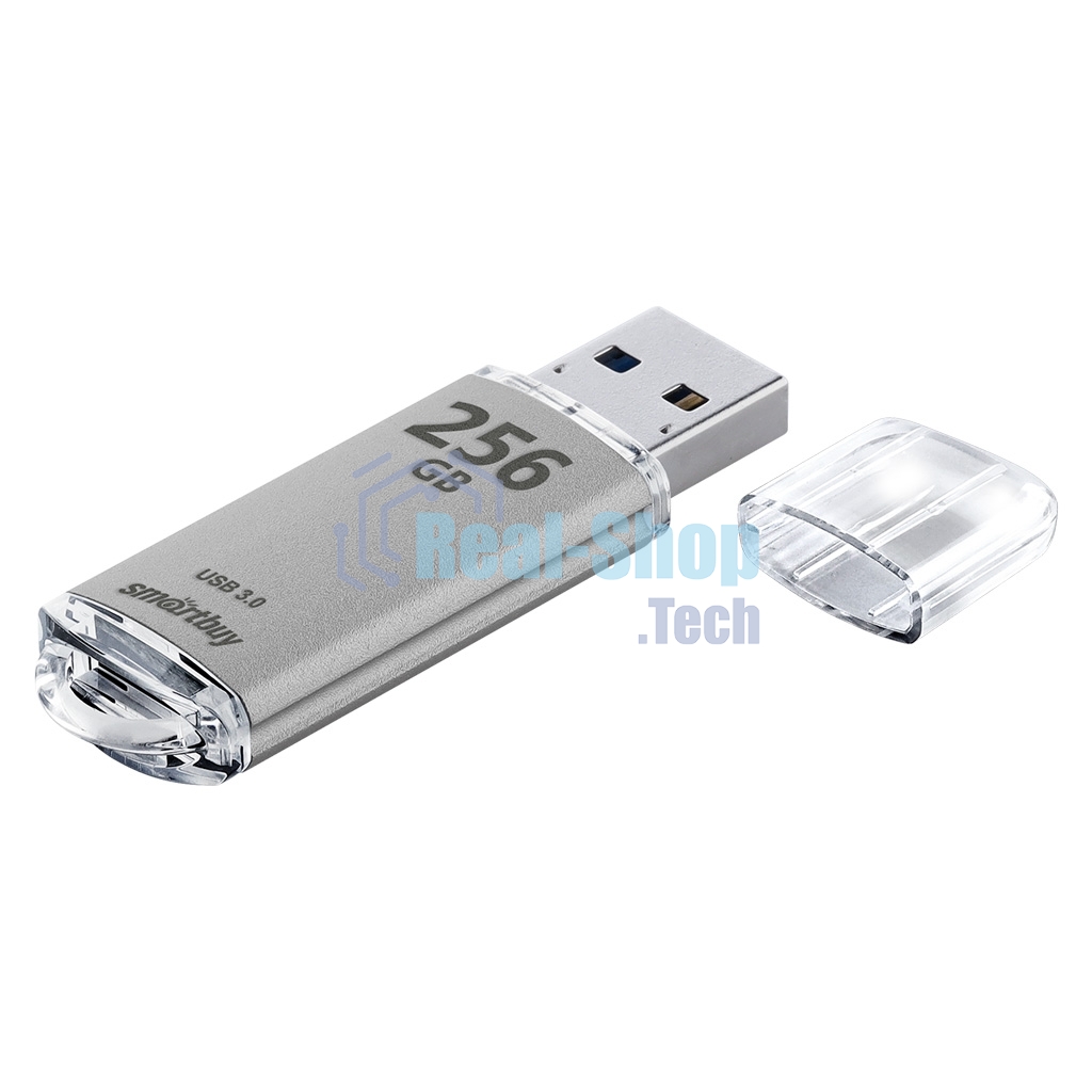 Флешка USB SmartBuy V-Cut silver (SB256 GbVC-S3), 256Gb, USB 3.0, R/W 75/30, серебристый