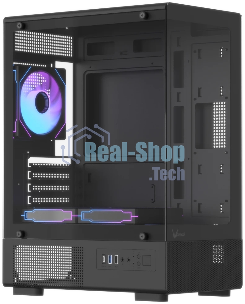 Корпус Formula Crystal Z1CM v2 черный без БП mATX 5x120мм 1xUSB3.0 audio bott PSU