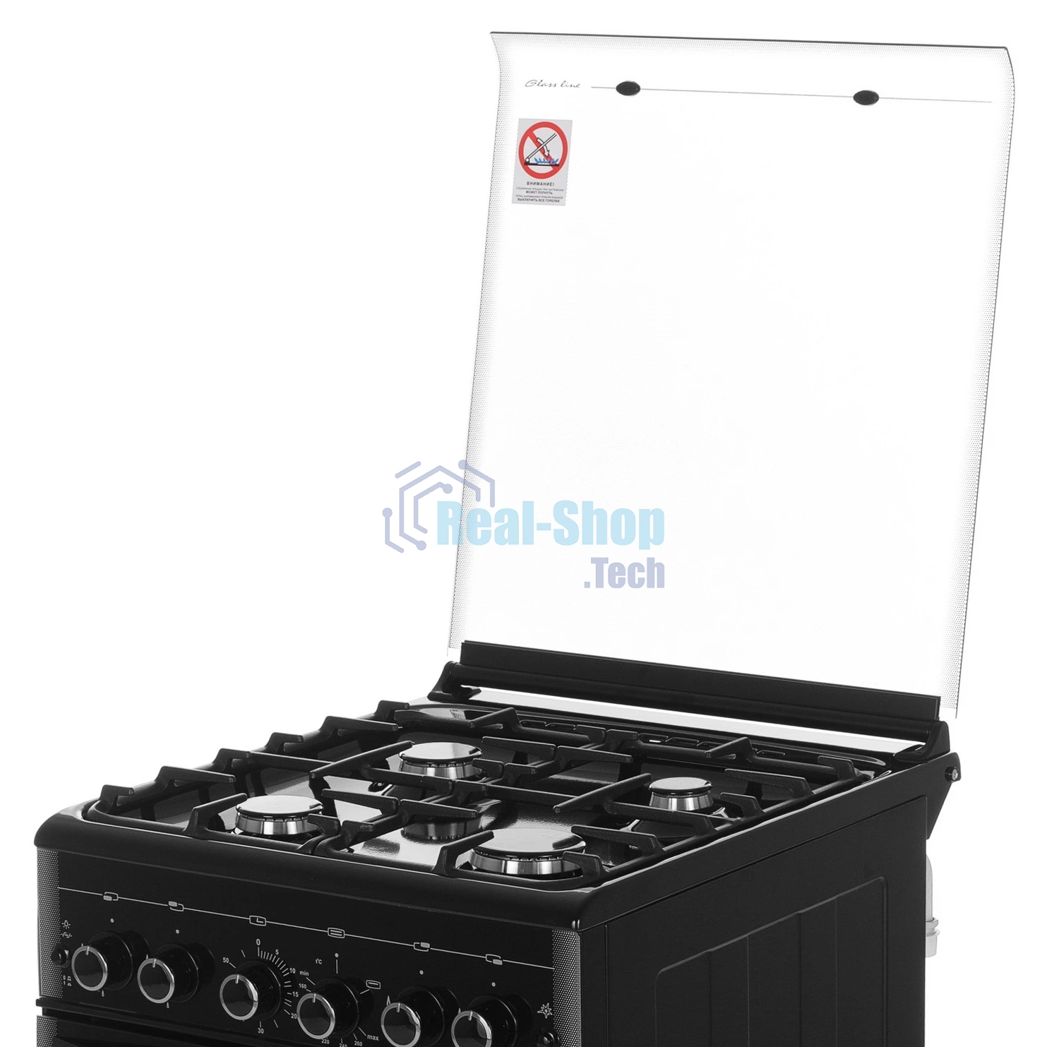 Плита газовая Gefest ПГ 5300-02 0046 черный, конфорок 4 шт, духовка 52 л, 50 см x 85 см x 58.5 см
