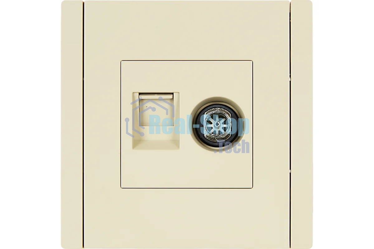 Розетка двойная TV+RJ45 кат.5E IEK FORTE&PIANO FP436 ваниль