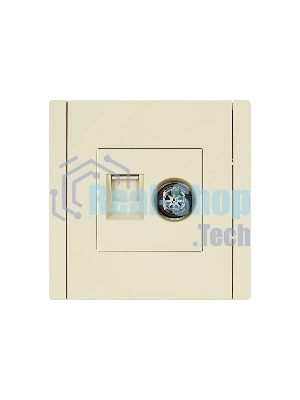 Розетка двойная TV+RJ45 кат.5E IEK FORTE&PIANO FP436 ваниль