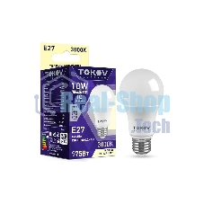 Лампа светодиодная TOKOV ELECTRIC 10 Вт А60 3000К Е27 175-265 В
