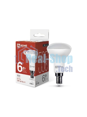 Лампа светодиодная IN HOME LED-R50-VC (4690612024264) 6 Вт 4000К нейтр. белый E14 525лм 230В