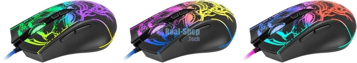 Мышь проводная Defender Bulletstorm GM-928 черный, 7200 dpi, USB, кнопки - 7