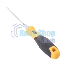 Отвертка шлицевая Deli DL6331001 3х100мм Материал: CR-V. Двухкомпонентная ручка. Хромированная.