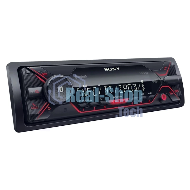 Автомагнитола Sony DSX-A410BT, 1 DIN, Bluetooth, USB Type-A, AUX, съёмная панель
