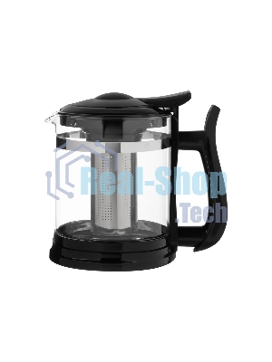 Чайник заварочный MALLONY Fabriano, объем 1,6 л, стеклянный, ручка/крышка/дно из полипропилена, черный (910130)