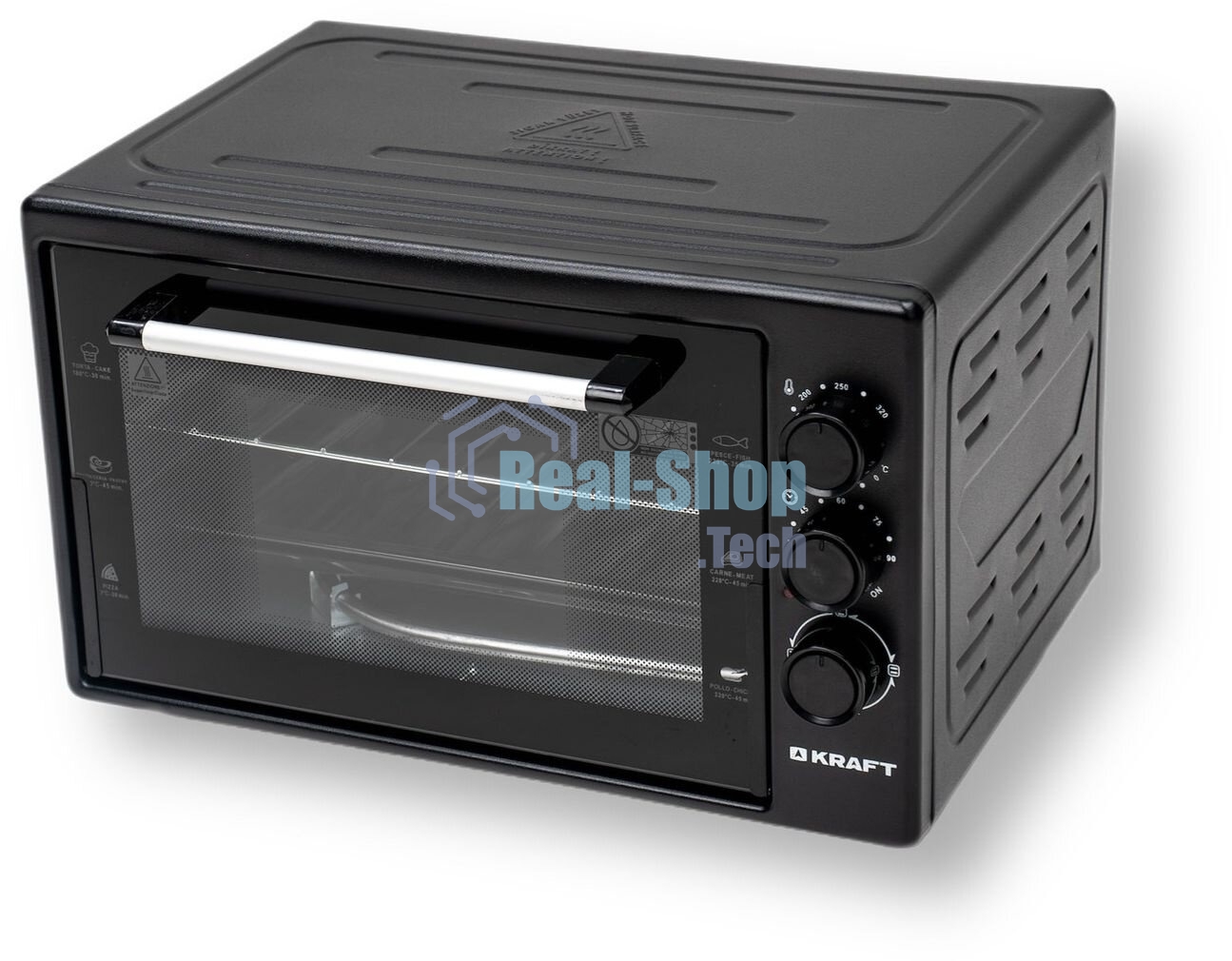 Мини-печь Kraft KF-MO3801BL, черный, 38 л.