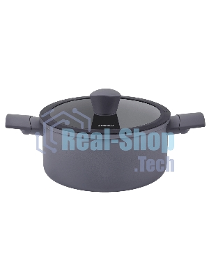 Кастрюля Maunfeld ASTRID MF24ASTR1CR из кованого алюминия со стеклянной крышкой, 24 см, 4.6 л