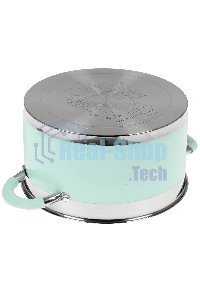 Кастрюля LARA LR02-544 MINT 24x13 см, 5,7 л, носик, индукционное дно, крышка с бортом, нержавеющая сталь