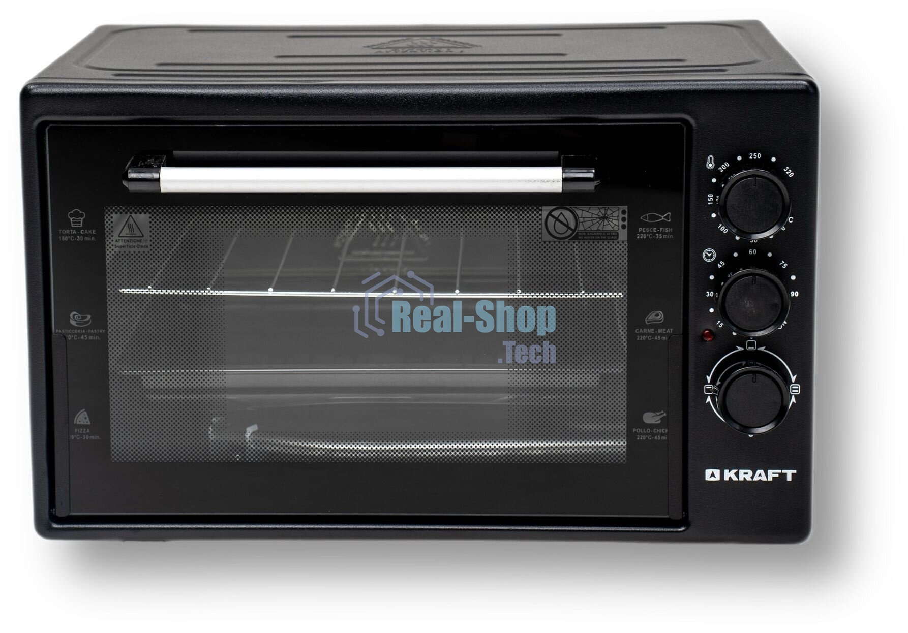 Мини-печь Kraft KF-MO3801BL, черный, 38 л.