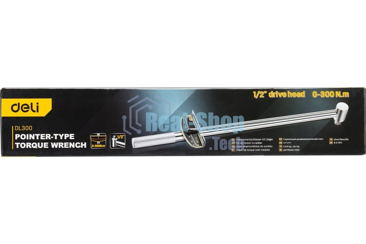Динамометрический ключ Deli DL300 0-300Нм, 1/2