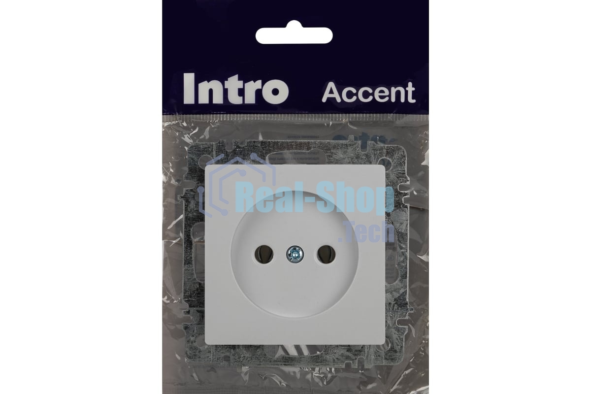 Розетка Intro Accent 6-201-01 2Р 16А-250В IP20 СУ AL/CU белый Б0063653
