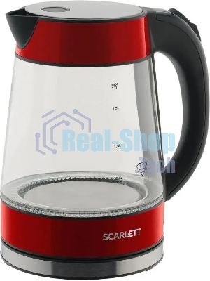 Чайник электрический Scarlett SC-EK27G79 красный, 2200 Вт, 1.7 л