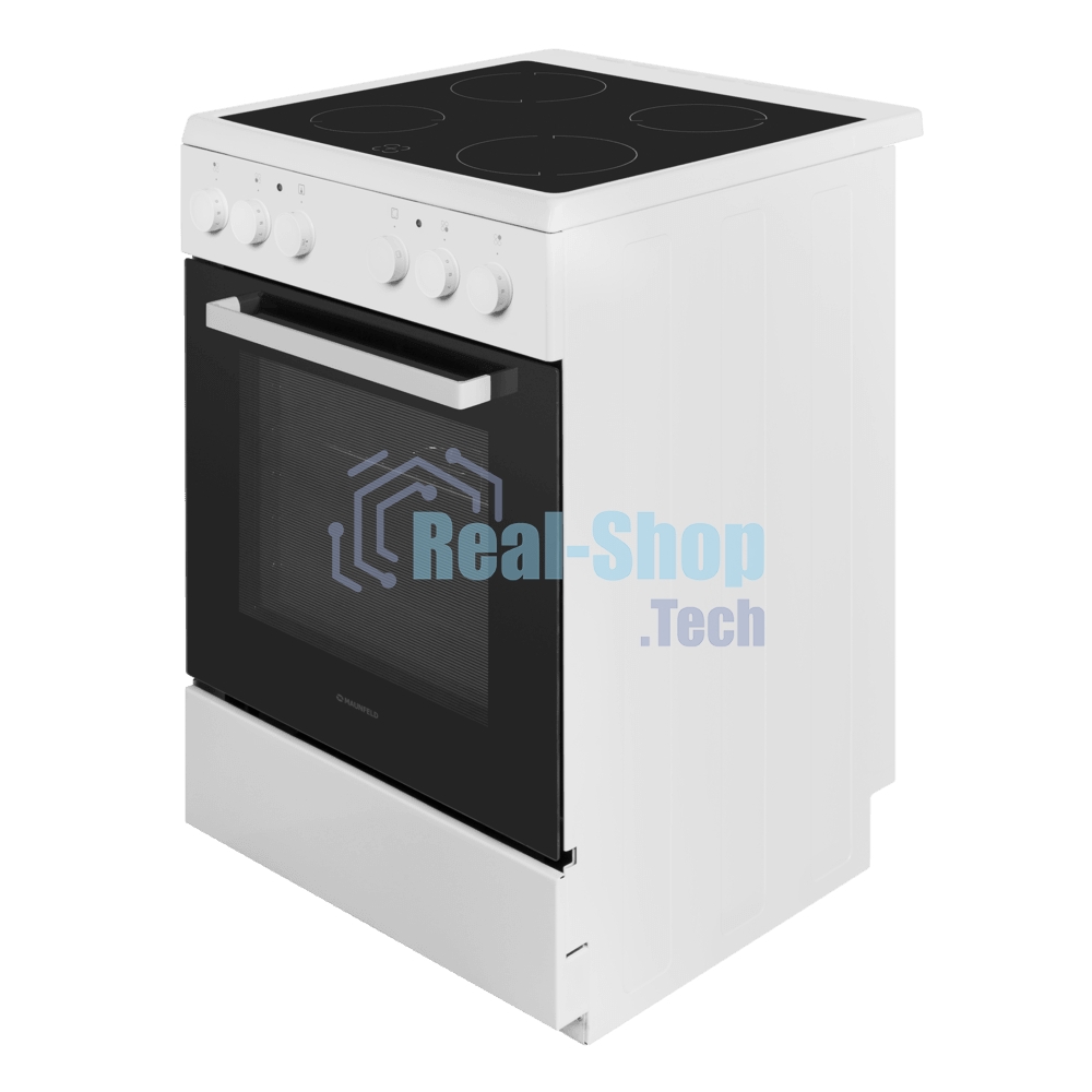 Плита электрическая Maunfeld MEC65CW07 белый, конфорок 4 шт, духовка 60 л, 60 см x 85 см x 60 см