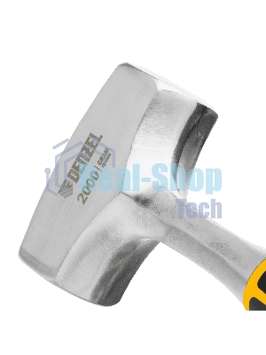 Кувалда Denzel 2 кг, цельнометаллическая, двухкомпонентная рукоятка