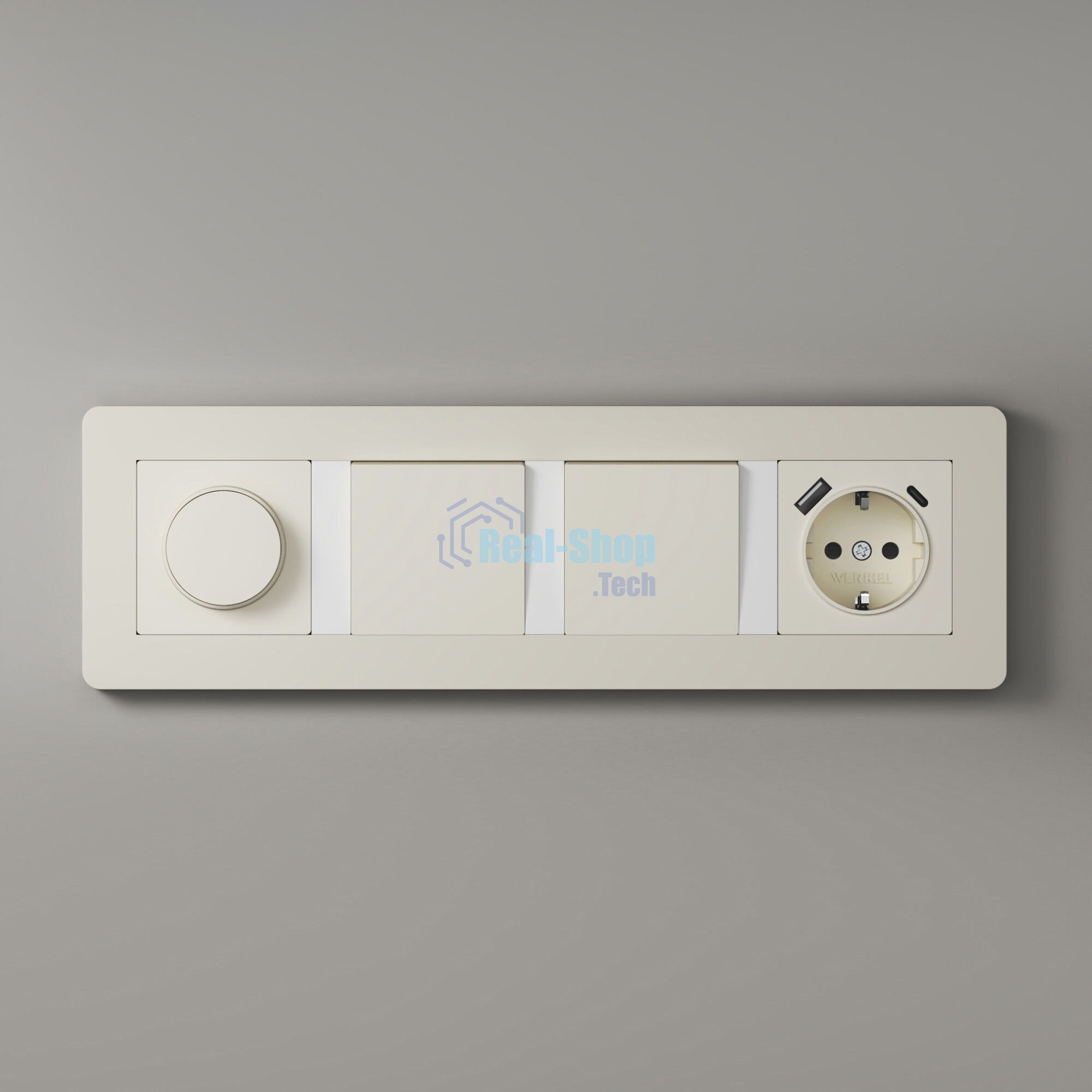 Рамка на 4 поста WERKEL Split (айвори/белый, soft-touch) W0043066