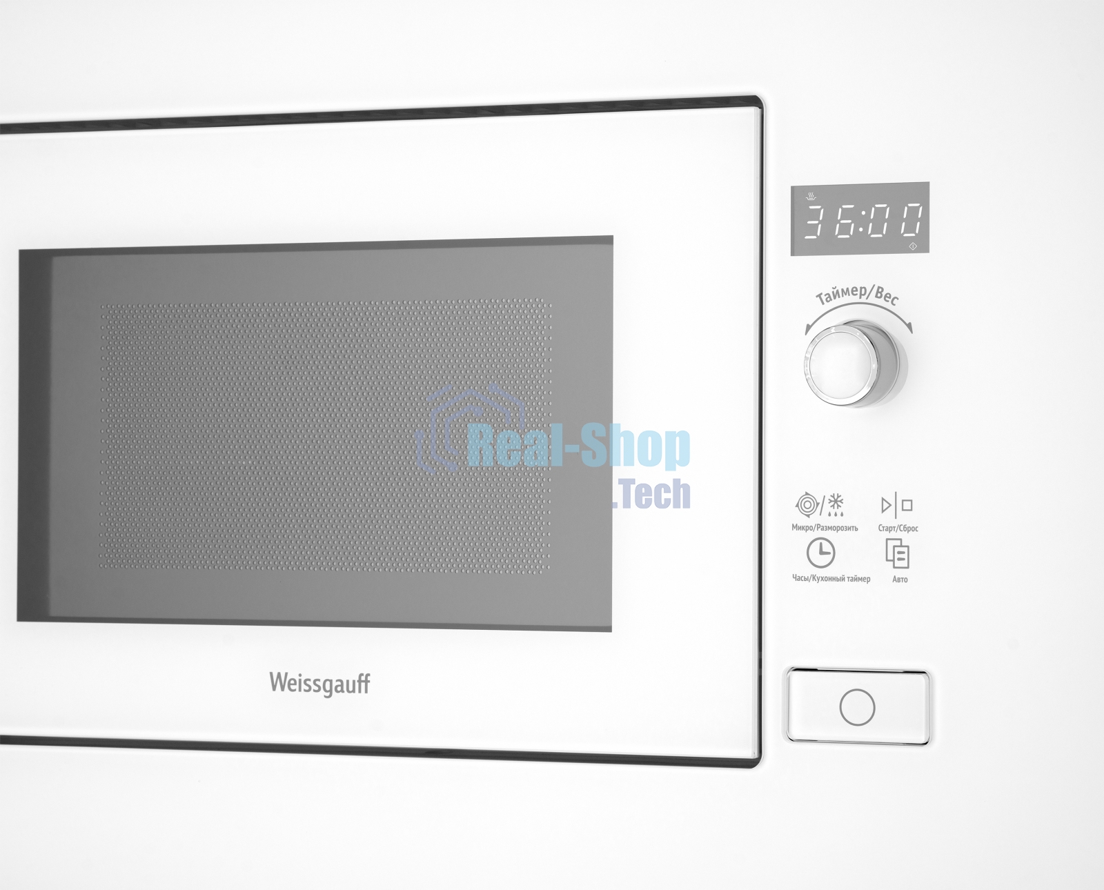 Микроволновая печь встраиваемая Weissgauff HMT-202 белый, 20 л, 700 Вт, переключатели - поворотный механизм/сенсор