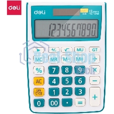 Калькулятор настольный Deli E1238/BLUE синий 12-разр.