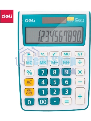 Калькулятор настольный Deli E1238/BLUE синий 12-разр.