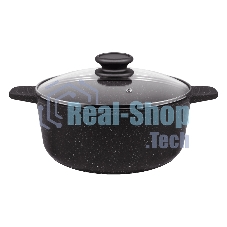 Кастрюля Maunfeld GALAXITE MF24GLX01CR 24 см, 4 л из литого алюминия со стеклянной крышкой