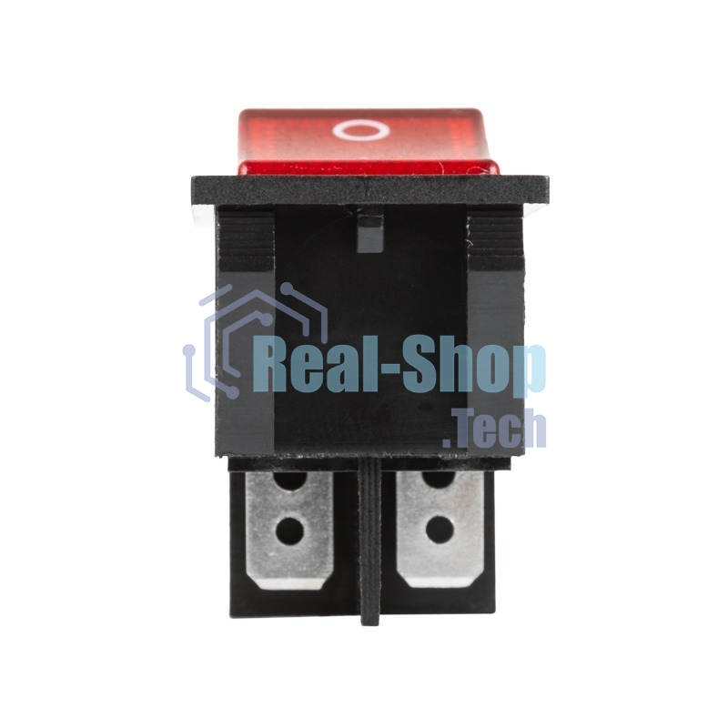 Выключатель клавишный Rexant 250V 30А (4с) ON-OFF красный с подсветкой