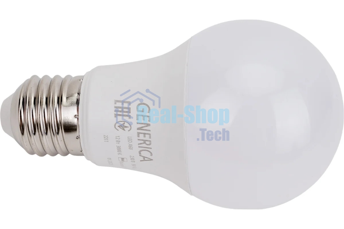 Лампа светодиодная GENERICA LL-A60-12-230-30-E27-G A60 12 Вт грушевидная 3000К E27 230В