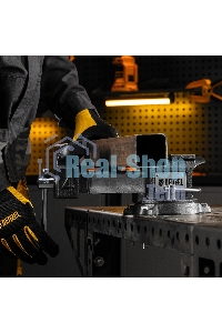 Тиски слесарные Denzel BVH-100 100 мм, поворотные, стальная направляющая, с наковальней