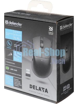 Мышь беспроводная Defender Delata GM-082 черный, 12000 dpi, радиоканал, Bluetooth, USB, кнопки - 6