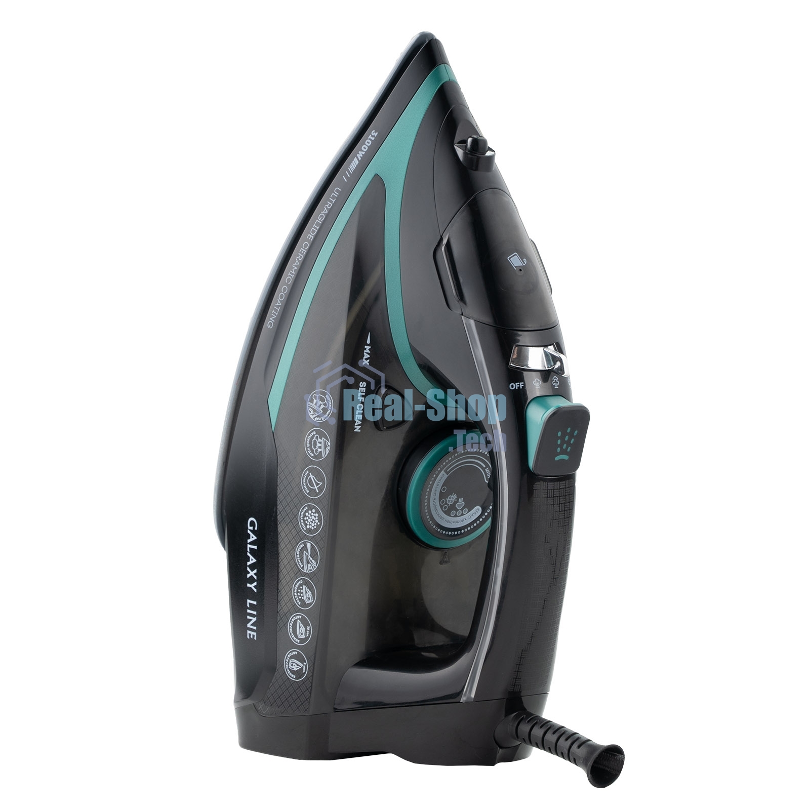 Утюг паровой Galaxy GL 6136 черный с зеленым