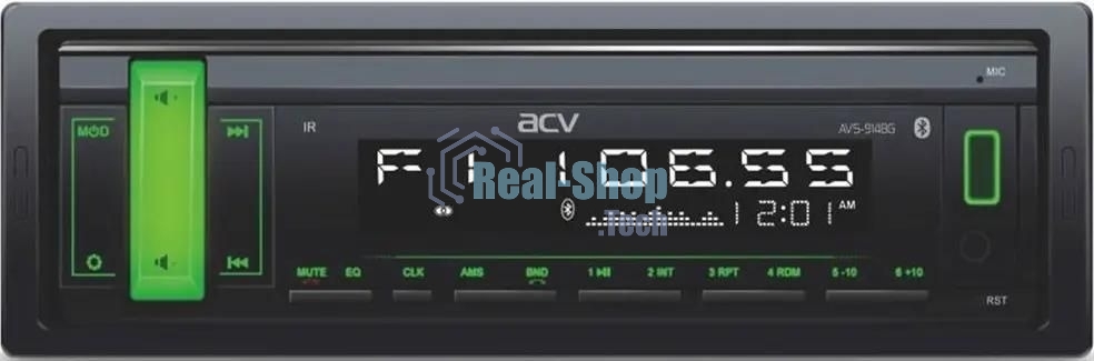 Автомагнитола ACV AVS-914BG, 1 DIN, Bluetooth, USB Type-A, AUX