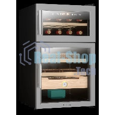 Винный шкаф-хьюмидор ZÜGEL ZTH80DX черный, 70 л, 2 отсека, 8 бут.