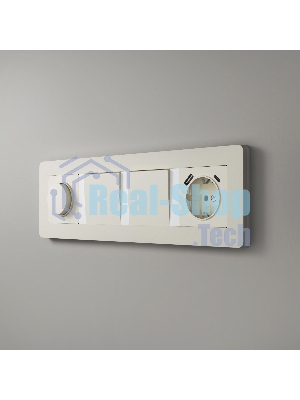 Рамка на 4 поста WERKEL Split (айвори/белый, soft-touch) W0043066