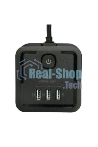 Сетевой фильтр Cablexpert Tower TWR-4-U3-B-2, 4 р, 10А, 3xUSB, 3.1А, 2 м, ур.защиты 2+, черный, коробка