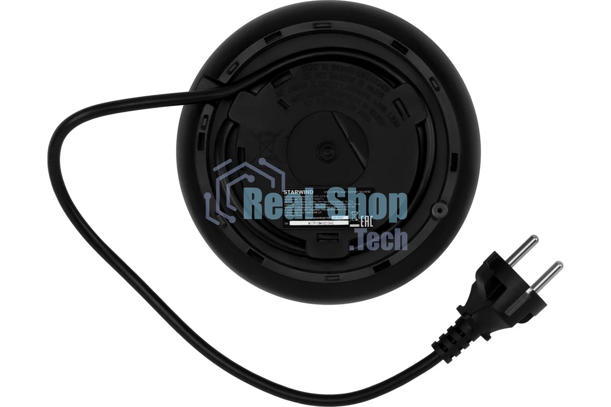 Чайник электрический Starwind SKG4030 1.7 л, 2200 Вт, черный (корпус: стекло)