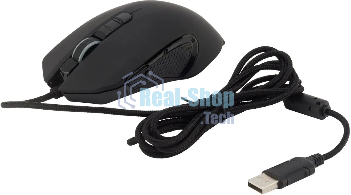 Мышь проводная Acer OMW160 черный, 6400 dpi, USB, кнопки - 8