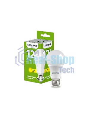 Лампа светодиодная GENERICA LL-A60-12-230-30-E27-G A60 12 Вт грушевидная 3000К E27 230В