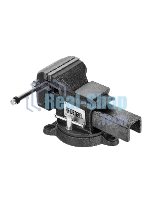 Тиски слесарные Denzel BVH-100 100 мм, поворотные, стальная направляющая, с наковальней