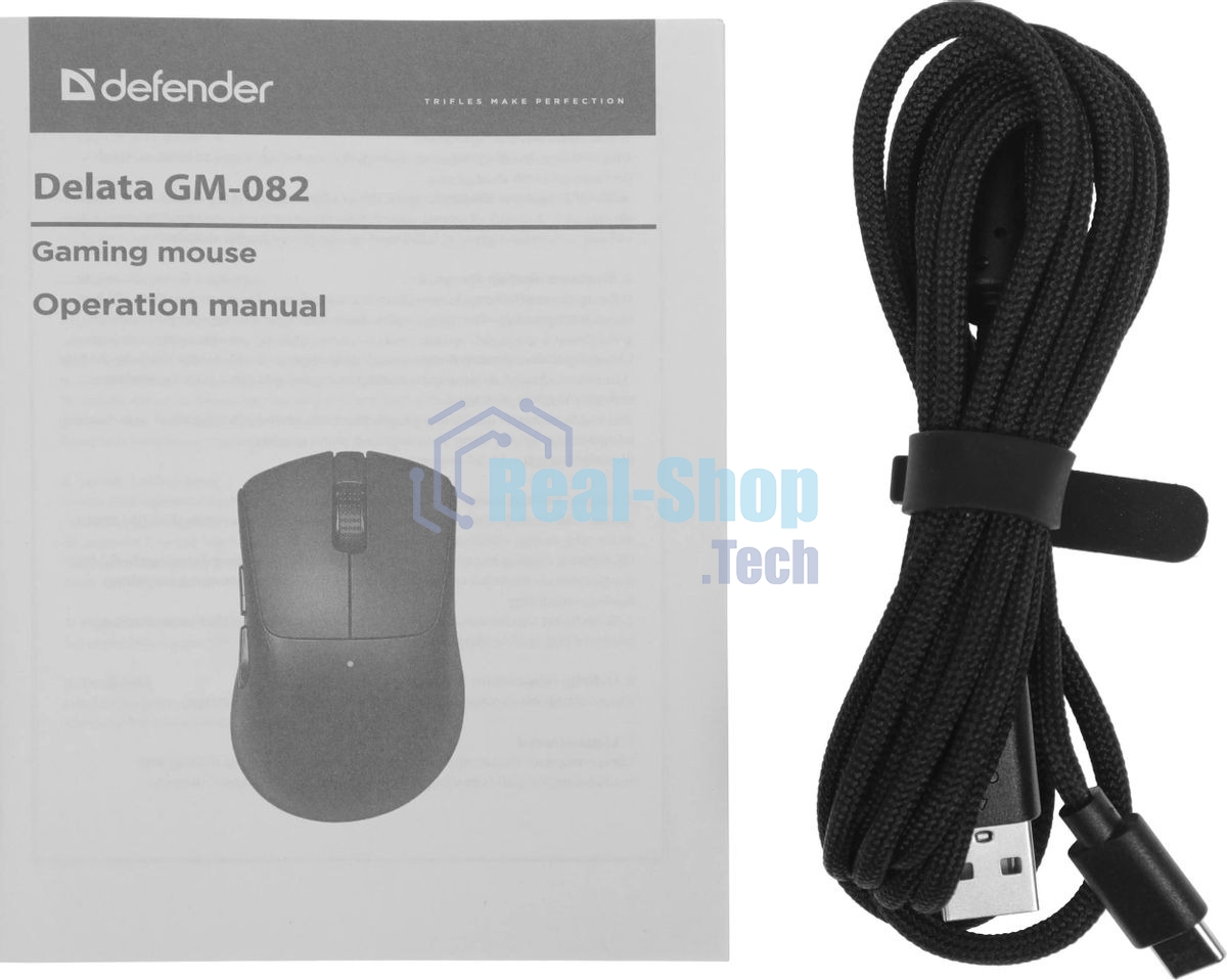 Мышь беспроводная Defender Delata GM-082 черный, 12000 dpi, радиоканал, Bluetooth, USB, кнопки - 6