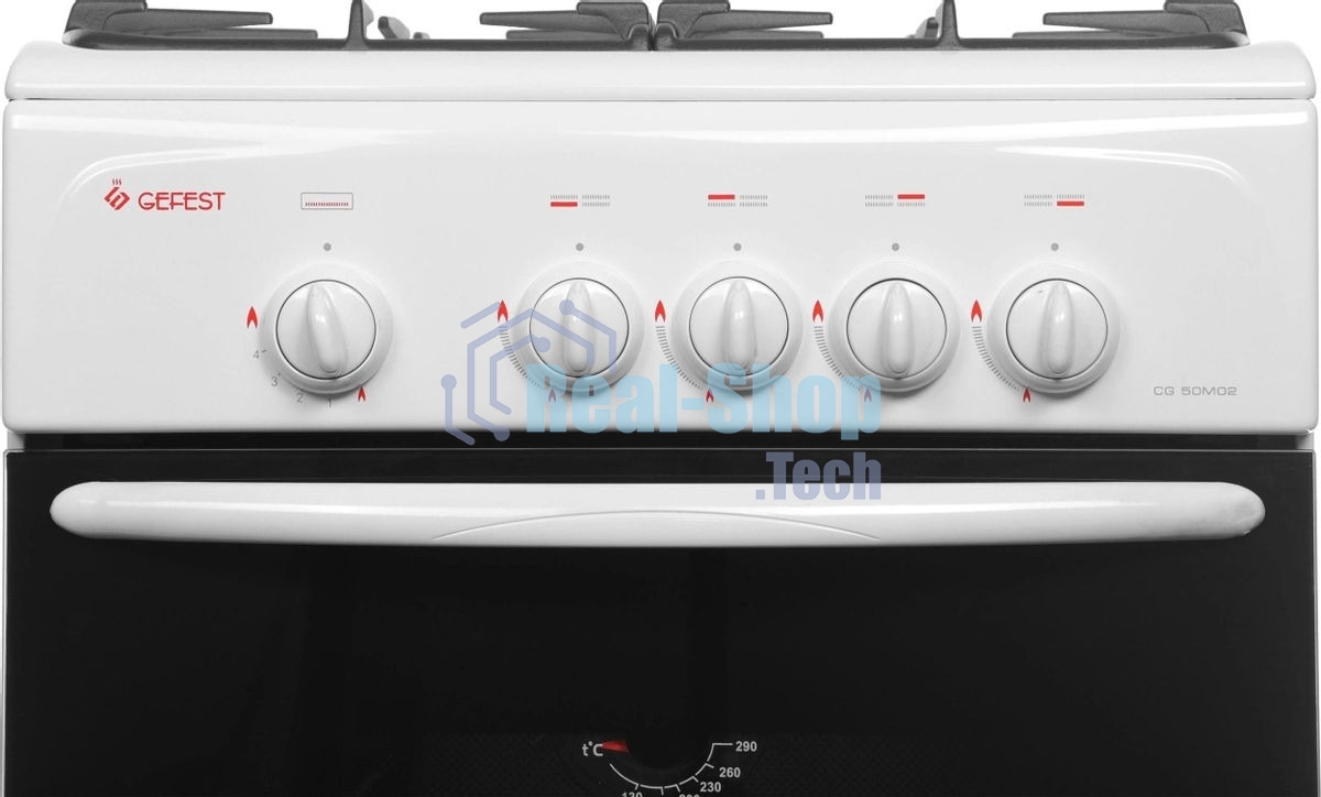 Плита газовая Gefest CG 50М02 К73 белый, конфорок 4 шт, духовка 42 л, 50 см x 85 см x 53 см