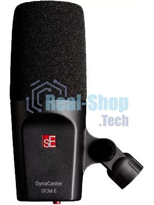 Микрофон динамический sE Electronics DYNACASTER 6 студийный, для стримов и подкастов со встроенными предусилителем DYNAMITE и поп фильтром, +48 В, 40 Гц - 18 кГц, кардиоида, в комплекте: резьбовой переходник на микрофонную стойку, стикер логотип sE, ве