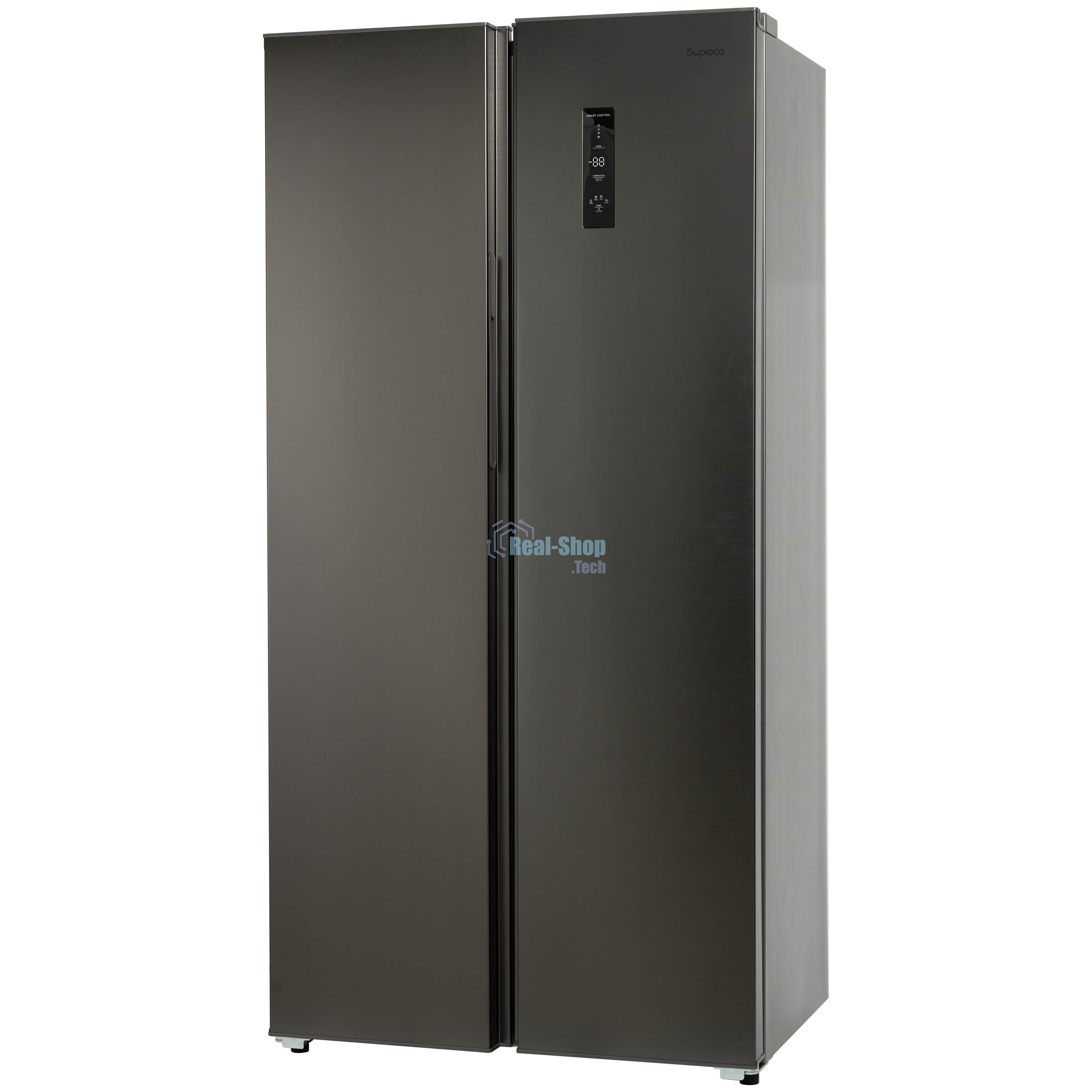 Холодильник Бирюса SBS 400 DI нержавеющая сталь двухкамерный 232/168 л морозилка слева, NoFrost, Side-by-side