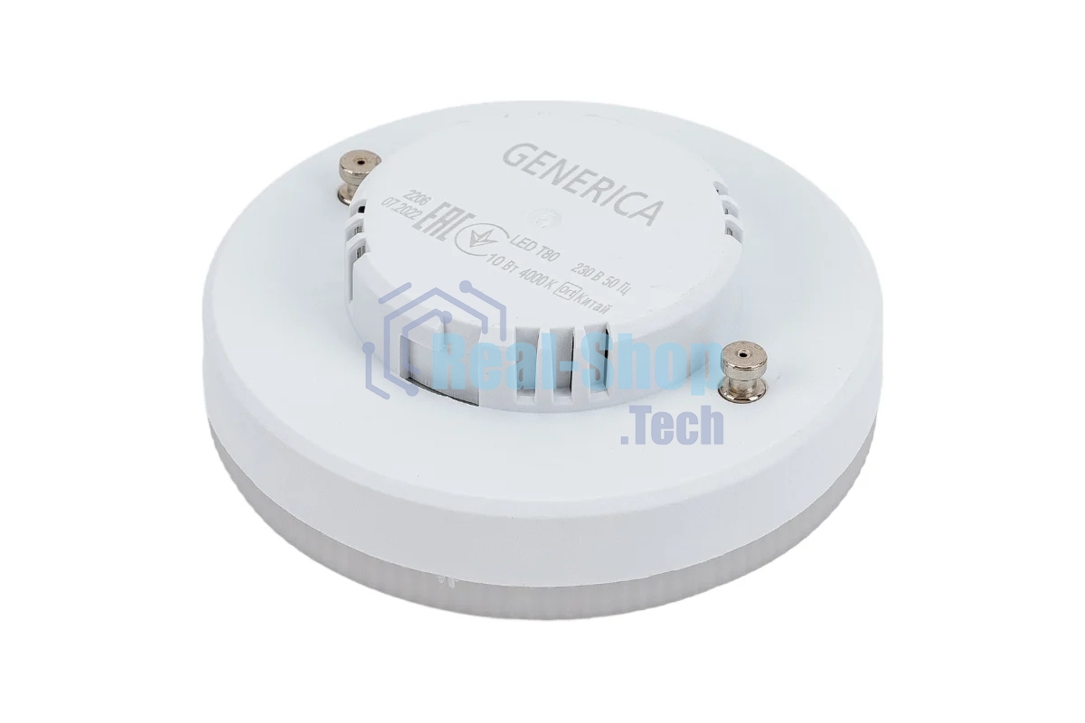 Лампа светодиодная GENERICA LL-T80-10-230-40-GX53-G T80 10Вт таблетка 4000К GX53 230В