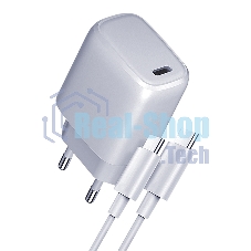 Сетевое зарядное устройство Qumo Energy light PD 35Вт (Charger 0067), 1 USB Type-C, + кб 1м, 60Вт.