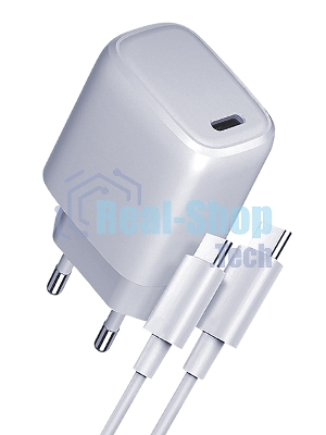 Сетевое зарядное устройство Qumo Energy light PD 35Вт (Charger 0067), 1 USB Type-C, + кб 1м, 60Вт.